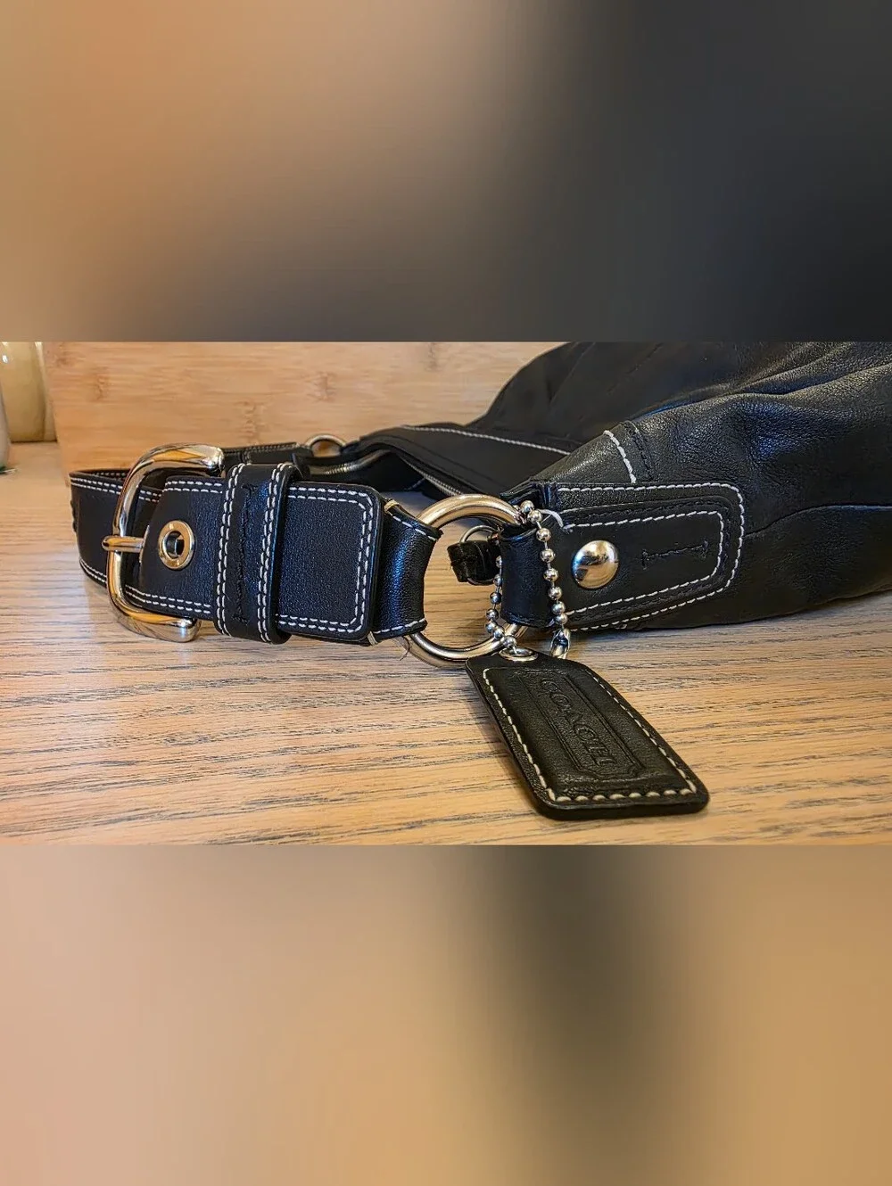 Coach Black Leather Hobo Shoulder Bag